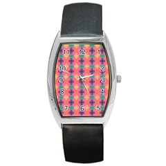 Abstract Seamlesspattern Graphic Lines Vintage Background Grunge Diamond Dotted Barrel Style Metal Watch by Vaneshart