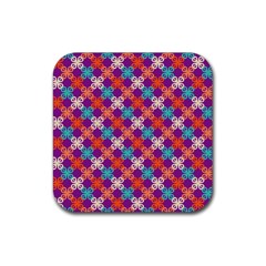 Abstract Seamlesspattern Graphic Lines Vintage Background Grunge Diamond Square Rubber Coaster (square)  by Vaneshart