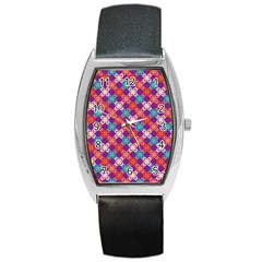 Abstract Seamlesspattern Graphic Lines Vintage Background Grunge Diamond Square Barrel Style Metal Watch by Vaneshart