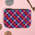 Abstract Seamlesspattern Graphic Lines Vintage Background Grunge Diamond Square Mini Coin Purse Front