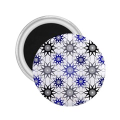 Pearl Pattern Floral Design Art Digital Seamless Blue Black 2 25  Magnets by Vaneshart