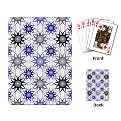 Pearl Pattern Floral Design Art Digital Seamless Blue Black Playing Cards Single Design (rectangle) by Vaneshart