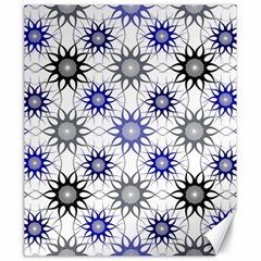 Pearl Pattern Floral Design Art Digital Seamless Blue Black Canvas 20  X 24  by Vaneshart