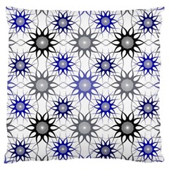 Pearl Pattern Floral Design Art Digital Seamless Blue Black Large Cushion Case (two Sides) by Vaneshart