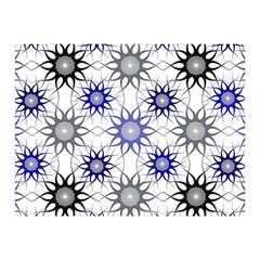 Pearl Pattern Floral Design Art Digital Seamless Blue Black Double Sided Flano Blanket (mini)  by Vaneshart