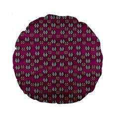 Sweet Fury Cats On Color Standard 15  Premium Round Cushions by pepitasart