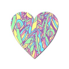 Feathers Pattern Heart Magnet