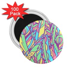 Feathers Pattern 2 25  Magnets (100 Pack)  by Sobalvarro