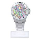 Feathers Pattern Plastic Nurses Watch Front