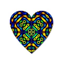 Pattern Geometric Glow Colors Lines Seamless Heart Magnet by Vaneshart