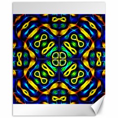 Pattern Geometric Glow Colors Lines Seamless Canvas 11  X 14  by Vaneshart