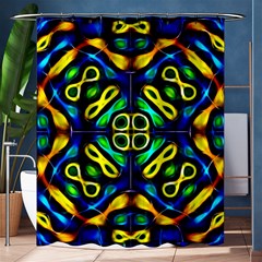 Pattern Geometric Glow Colors Lines Seamless Shower Curtain 60  X 72  (medium)  by Vaneshart