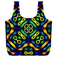 Pattern Geometric Glow Colors Lines Seamless Full Print Recycle Bag (xxl) by Vaneshart