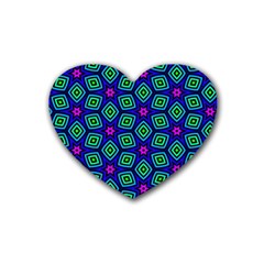 Seamless Pattern Pattern Purple Stars Rubber Coaster (heart)  by Vaneshart