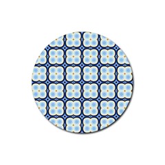 Pattern Design Art Scrapbooking Geometric Cubes Rubber Coaster (round)  by Vaneshart