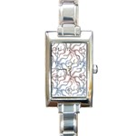 Pearl Pattern Floral Design Art Digital Seamless Rectangle Italian Charm Watch Front