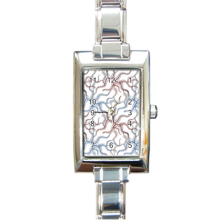 Pearl Pattern Floral Design Art Digital Seamless Rectangle Italian Charm Watch