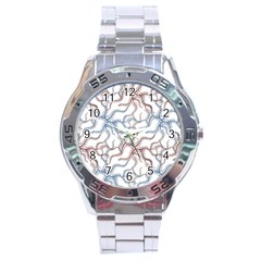 Pearl Pattern Floral Design Art Digital Seamless Stainless Steel Analogue Watch by Vaneshart