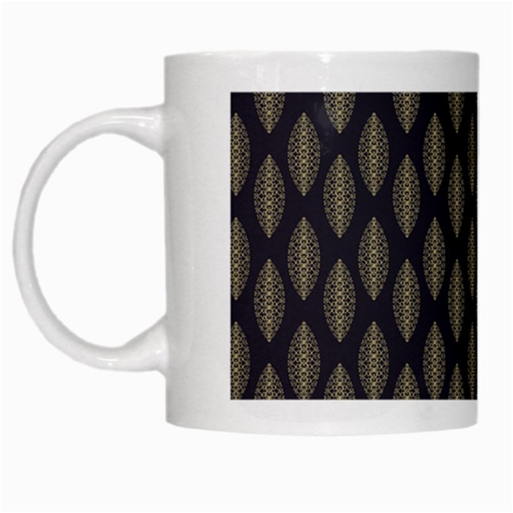 Abstract Seamlesspattern Graphic Lines Vintage Background Grunge Diamond Square White Mugs