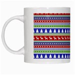 Christmas Color Stripes Pattern White Mugs Left