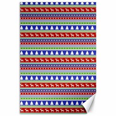 Christmas Color Stripes Pattern Canvas 12  X 18  by Vaneshart