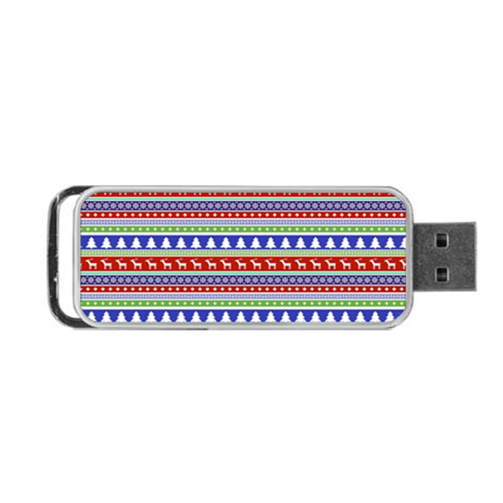 Christmas Color Stripes Pattern Portable USB Flash (One Side)