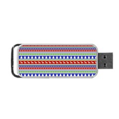 Christmas Color Stripes Pattern Portable Usb Flash (two Sides) by Vaneshart