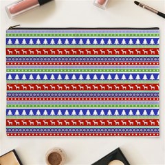 Christmas Color Stripes Pattern Cosmetic Bag (xxxl) by Vaneshart