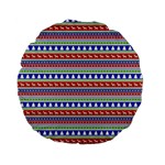 Christmas Color Stripes Pattern Standard 15  Premium Flano Round Cushions Front