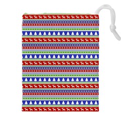 Christmas Color Stripes Pattern Drawstring Pouch (5xl) by Vaneshart