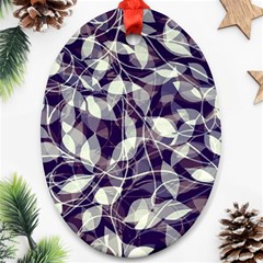 Leaves Pattern Colors Nature Design Oval Ornament (two Sides) by Vaneshart