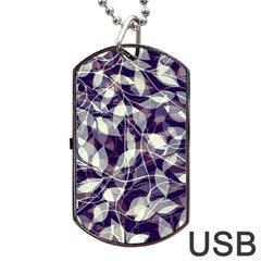 Leaves Pattern Colors Nature Design Dog Tag Usb Flash (one Side) by Vaneshart