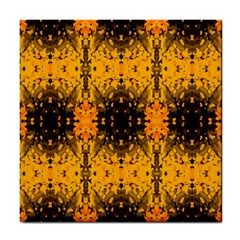 Pattern Wallpaper Background Yellow Amber Black Tile Coaster by Vaneshart