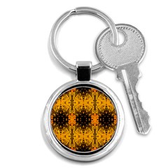 Pattern Wallpaper Background Yellow Amber Black Key Chain (round) by Vaneshart