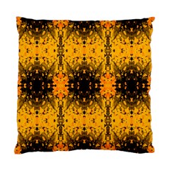 Pattern Wallpaper Background Yellow Amber Black Standard Cushion Case (one Side) by Vaneshart