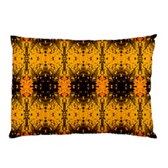 Pattern Wallpaper Background Yellow Amber Black Pillow Case by Vaneshart