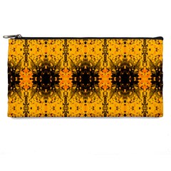 Pattern Wallpaper Background Yellow Amber Black Pencil Cases by Vaneshart