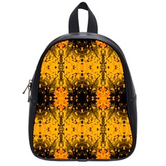 Pattern Wallpaper Background Yellow Amber Black School Bag (small) by Vaneshart