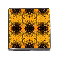 Pattern Wallpaper Background Yellow Amber Black Memory Card Reader (square 5 Slot) by Vaneshart