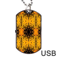 Pattern Wallpaper Background Yellow Amber Black Dog Tag Usb Flash (two Sides) by Vaneshart