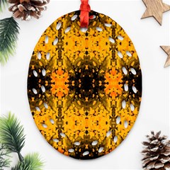 Pattern Wallpaper Background Yellow Amber Black Oval Filigree Ornament (two Sides) by Vaneshart