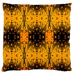 Pattern Wallpaper Background Yellow Amber Black Large Cushion Case (two Sides) by Vaneshart