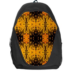 Pattern Wallpaper Background Yellow Amber Black Backpack Bag by Vaneshart