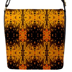 Pattern Wallpaper Background Yellow Amber Black Flap Closure Messenger Bag (s) by Vaneshart