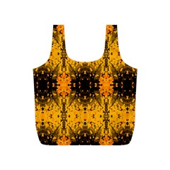 Pattern Wallpaper Background Yellow Amber Black Full Print Recycle Bag (s) by Vaneshart