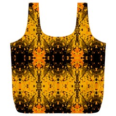 Pattern Wallpaper Background Yellow Amber Black Full Print Recycle Bag (xl) by Vaneshart