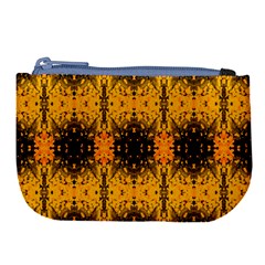 Pattern Wallpaper Background Yellow Amber Black Large Coin Purse