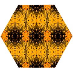 Pattern Wallpaper Background Yellow Amber Black Wooden Puzzle Hexagon by Vaneshart