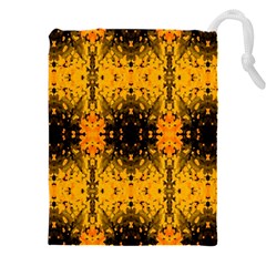 Pattern Wallpaper Background Yellow Amber Black Drawstring Pouch (4xl)