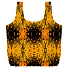 Pattern Wallpaper Background Yellow Amber Black Full Print Recycle Bag (xxxl) by Vaneshart